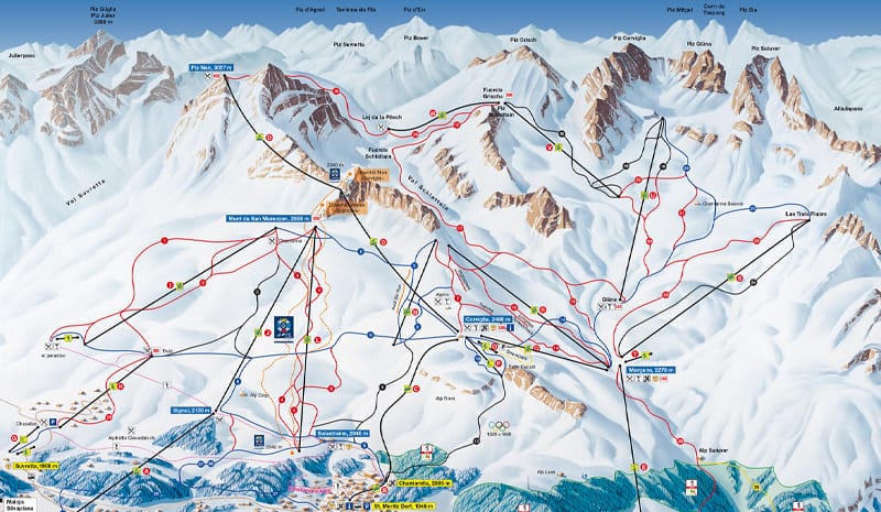 コルヴィリア/ピッツナイル（サンモリッツ）・スキーマップ