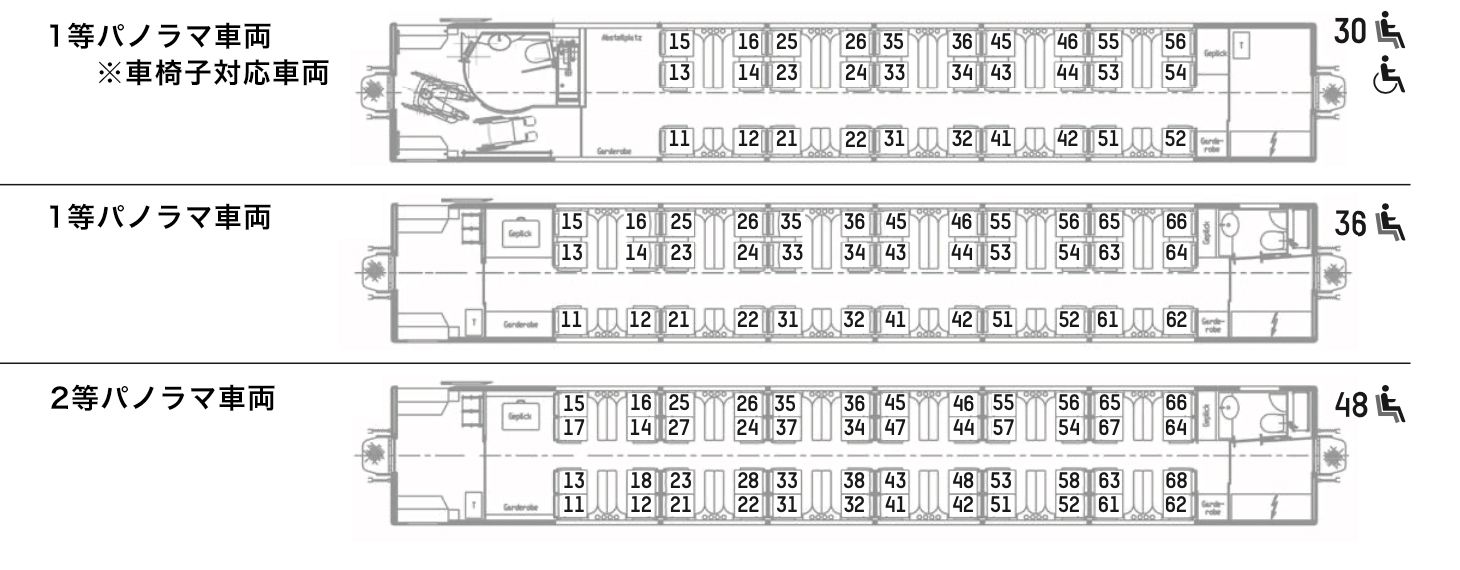 氷河急行のシートマップ